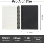 miikoul 100 Packs A5 Spiral Notebooks, 60 Sheets/120 Pages, Hardcover Lined - Image 3