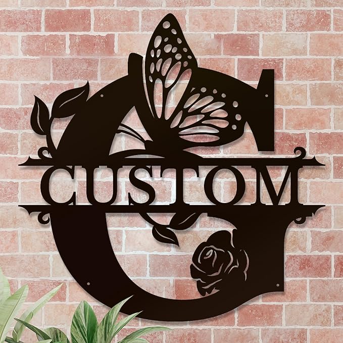 Personalized Custom Letter Name metal Signs, Custom Black Letter Monogram Wall - Image 4
