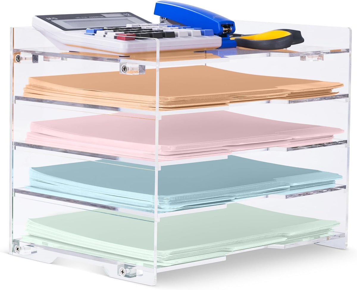 File Paper Organizer Letter Tray For Desk Office Supplies Folder Accessories ...