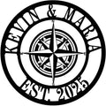 Metal Name Signs Personalized, Compass Metal Sign, Nautical Compass GPS by efcustomgifts