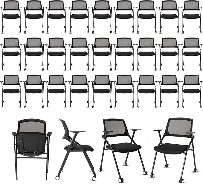 VACYOVKE 40 Pack Folding Chair Portable Nesting Commercial Seat by Vacyovkeofficechairs