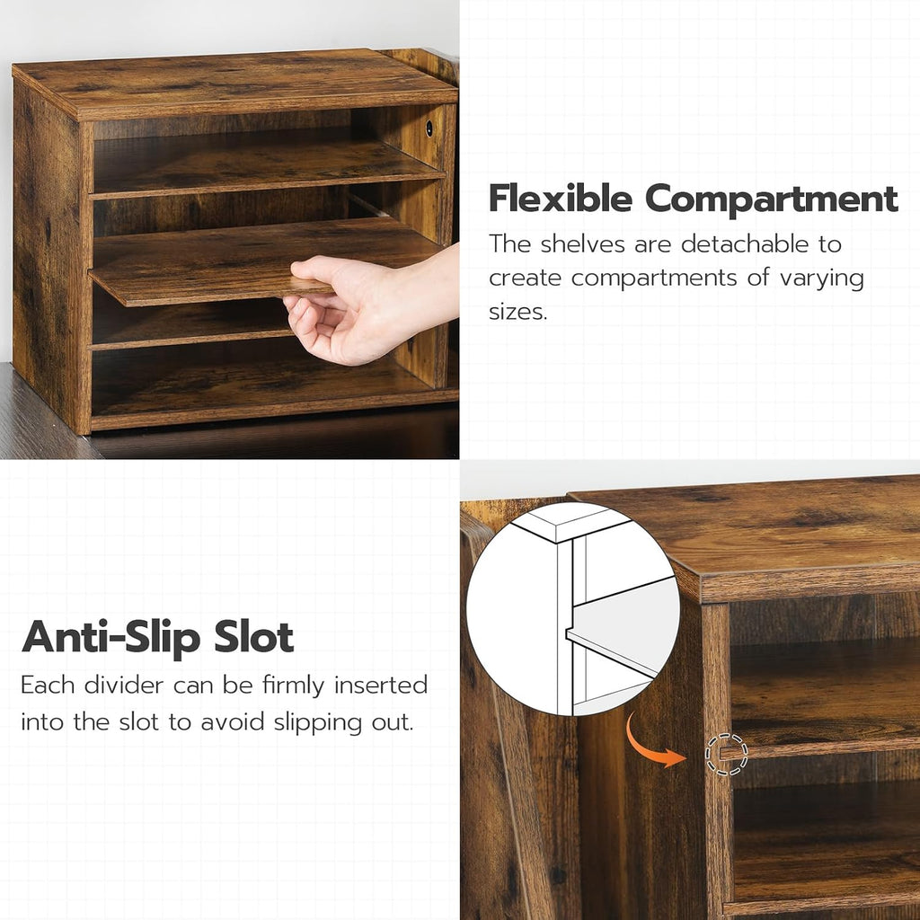 hoobro mail sorter, literature organizer with adjustable shelves on a desk or shelf