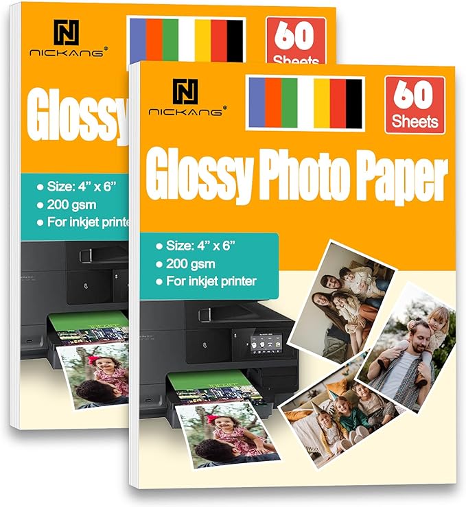 NICKANG 4x6 Photo Paper, Glossy Photo Paper 4x6, Total of 120 Sheets Bulk by NICKANG