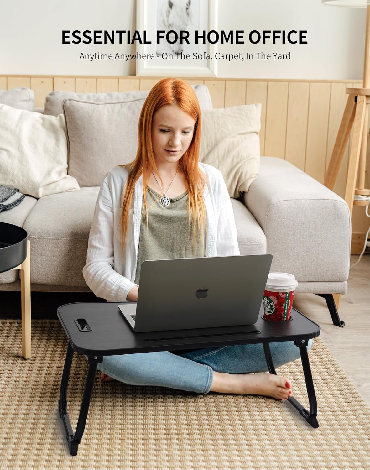 ZEAPTAC Laptop Bed Desk, Foldable Lap Desk, Portable Lap Table, Laptop Stand ...