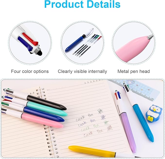 Aosrpvoi 8-Pack Multicolor Ballpoint Pens - Image 7