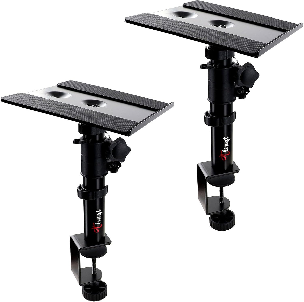 Tlingt Clamp-on Desktop Speaker Stand Pair, for 3"-4" Speakers