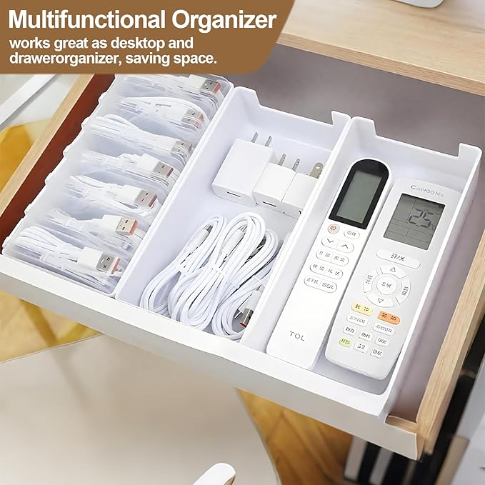 11 Cable Organizer Box with Labels, Cord Storage Organizer - Image 6