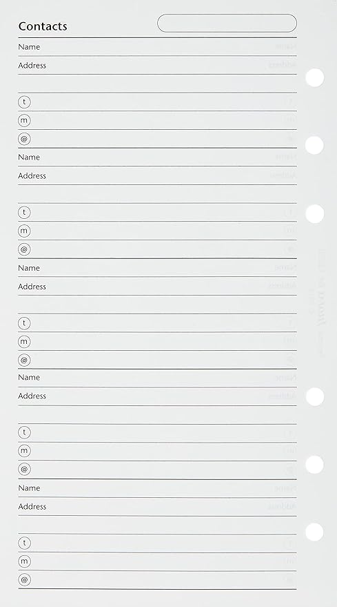 FILOFAX Name/Address/Telephone Refill - Image 2