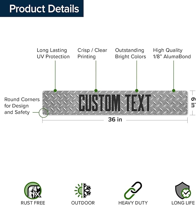 Custom Sign, Custom Street Sign, 11 Font Colors, 13 Font Styles, 4 Hole Options - Image 6