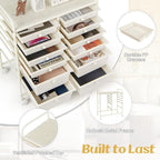 LDAILY 12 Drawer Rolling Storage Cart, Craft Cart Organizer on Wheels w/Metal - Image 7