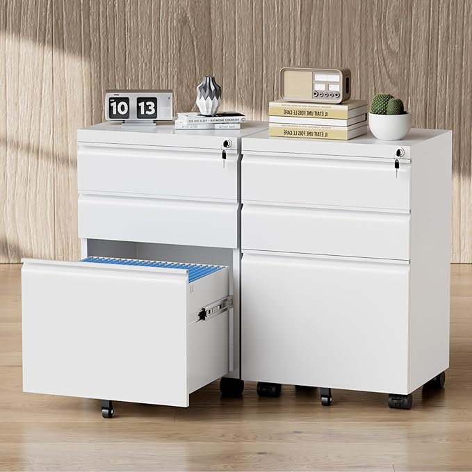 Greenvelly 3 Drawer Mobile File Cabinet - Image 9