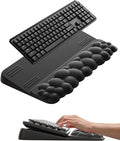 Vaydeer Cloud Wrist Rest with Keyboard Stand, Computer Wrist Support Pad Soft Memory Foam, Ergonomic Keyboard Riser Holder Lifter Tilted Wrist Cushion for Desk, Palm Hand Typing for Office Home Gaming