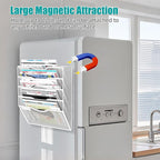 LQPAFZ 5-Tier Magnetic File Organizer, No Drilling Installation, Magazine Rack - Image 2