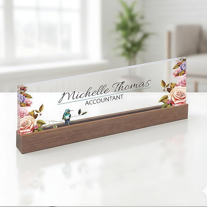 ARTBLOX | Office Personalized Name Plate Flower by Artblox