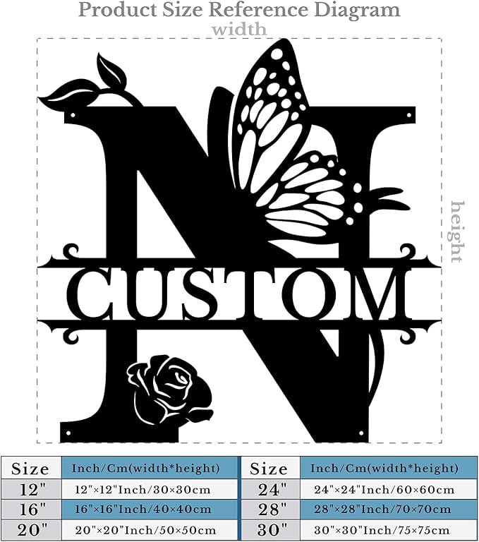 Personalized Custom Letter Name metal Signs, Custom Black Letter Monogram Wall - Image 5