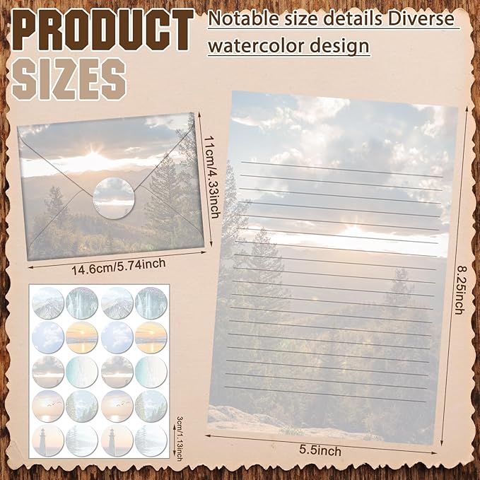 TaoBary 160 Pcs Stationery Paper Set 50 Double Sided Stationery Papers - Image 3