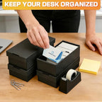 QLOUNI Business Card Storage Box 4 Pack, Business Card Holder Case - Image 6