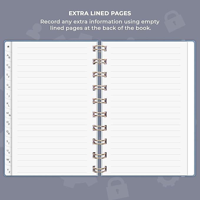 Clever Fox Password Book Spiral – Mini Internet Address & Password Organizer - Image 6