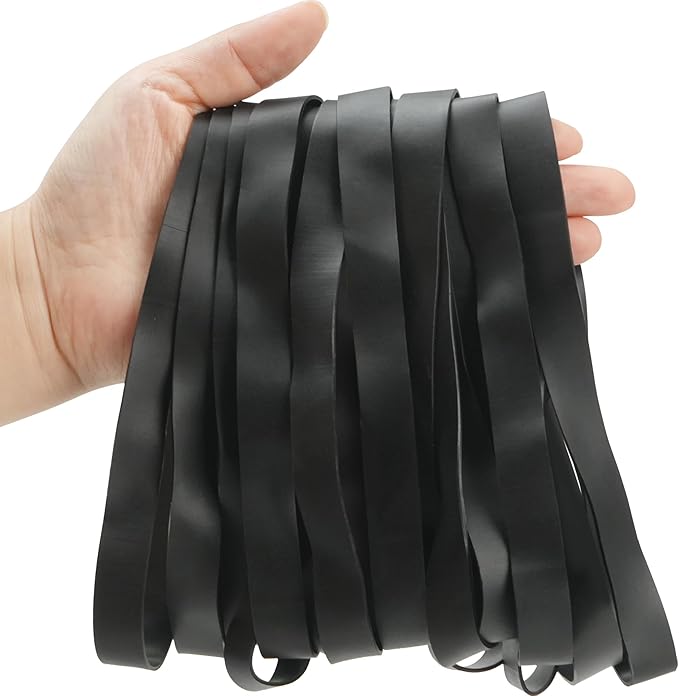 LotFancy Large Rubber Bands, Heavy Duty Black Long Rubber Bands - Image 4