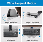Cartmay Keyboard Tray Under Desk, 25x9.84'' Large Slide Out Swivel Tilt - Image 3