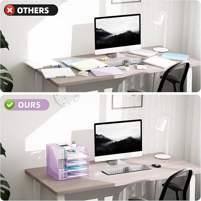 Marbrasse Desk Organizers and Accessories, 5-Tier Paper Letter Tray Organizer - Image 5