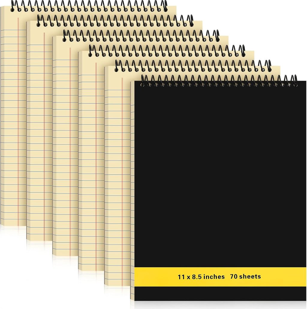 Resurhang 6 Pcs Legal Pad Top Spiral Bound Notebook 70 Sheets Double Sided