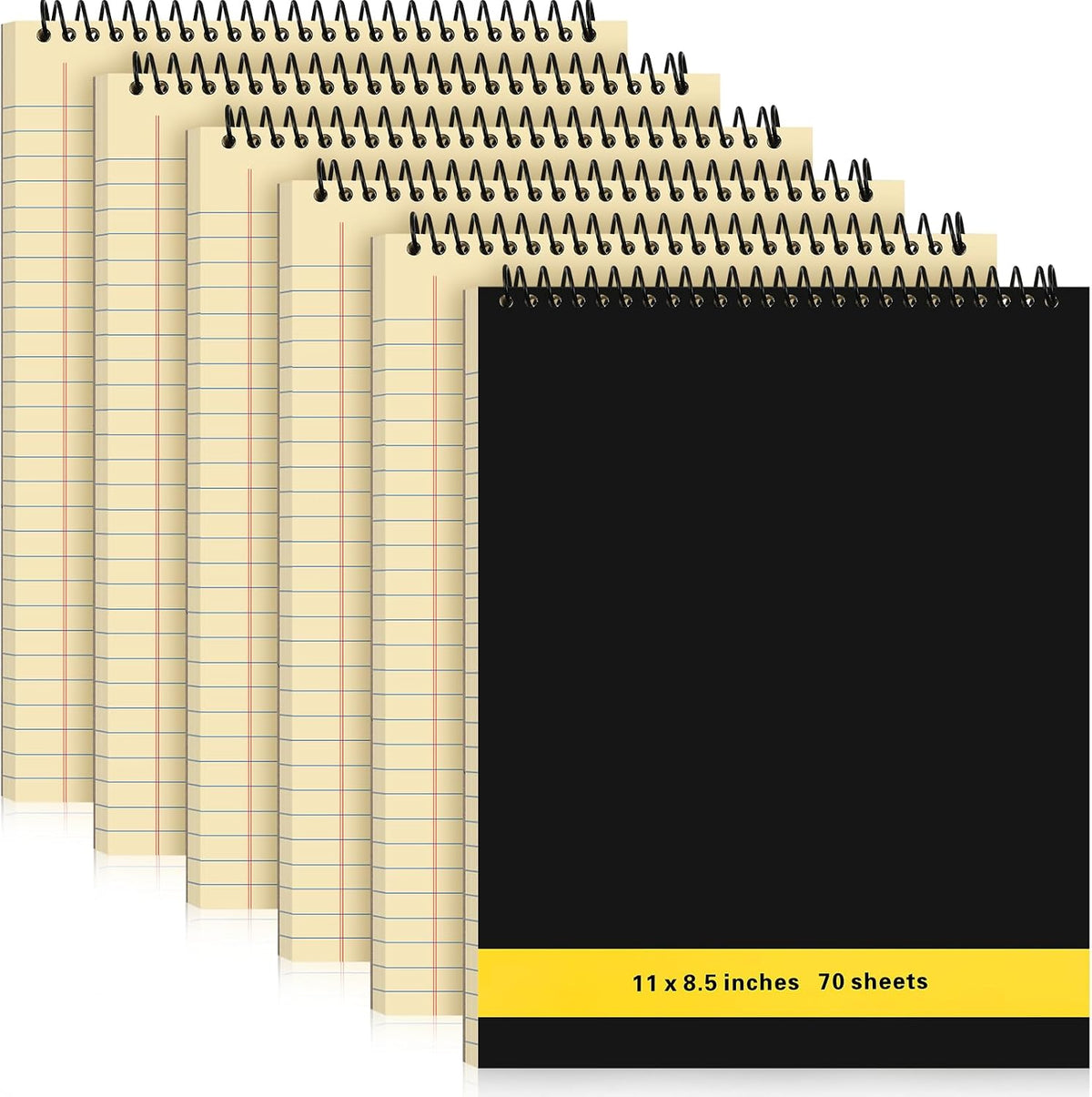 Resurhang 6 Pcs Legal Pad Top Spiral Bound Notebook 70 Sheets Double Sided