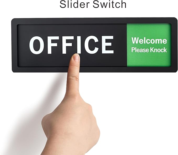 Office Sign – Do Not Disturb/Knock Welcome Slide Switch Sign, Premium Durable - Image 4