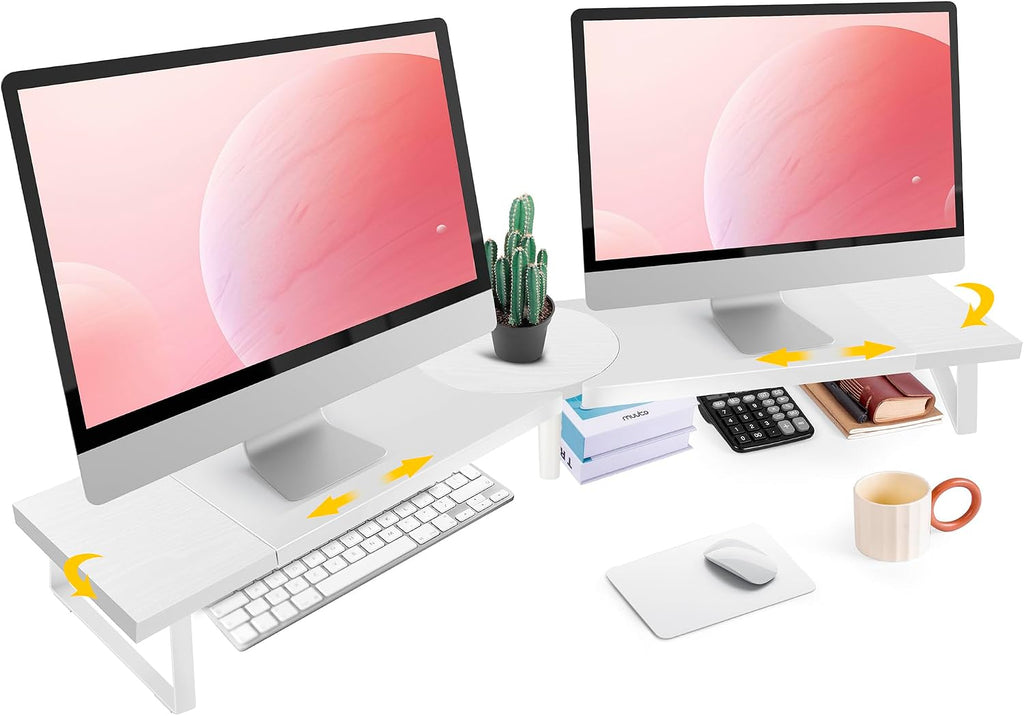 across-star dual-monitor stand for desk - large adjustable, main product view