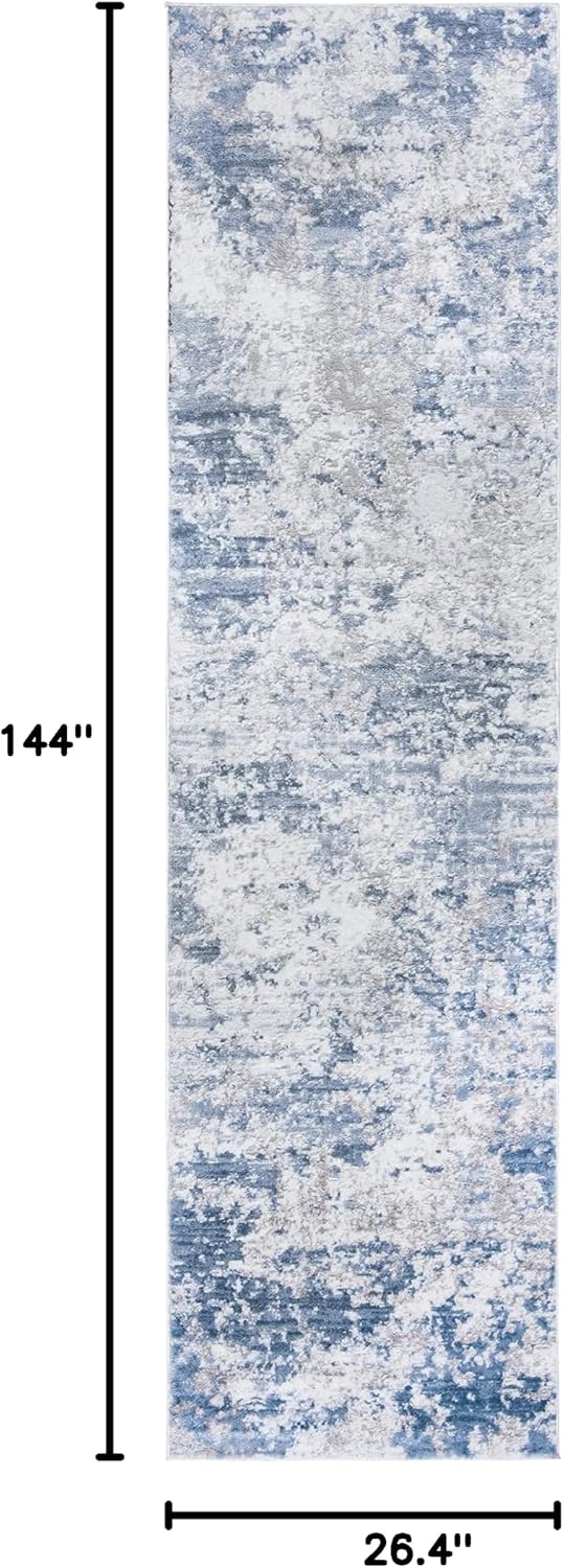 SAFAVIEH Amelia Runner Rug 2'2"x12', Modern Grey & Blue ALA705F
