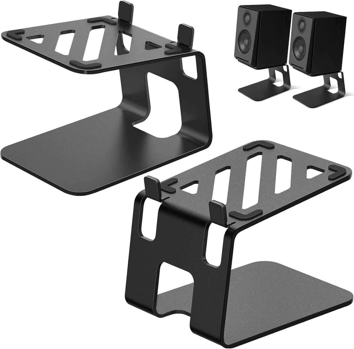 VAYDEER Desktop Speaker Stands with Vibration Absorption Pads, Metal Speaker ...