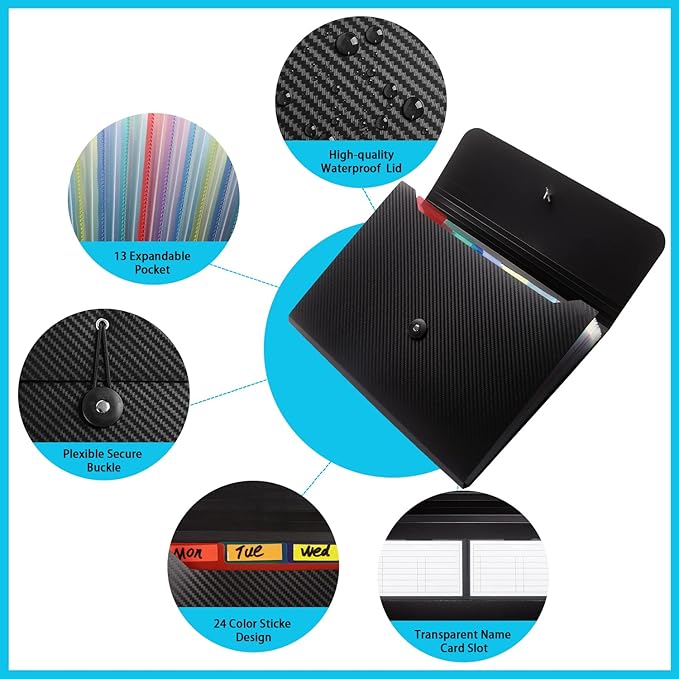 Expanding File Folder with 13 Pockets - Image 3