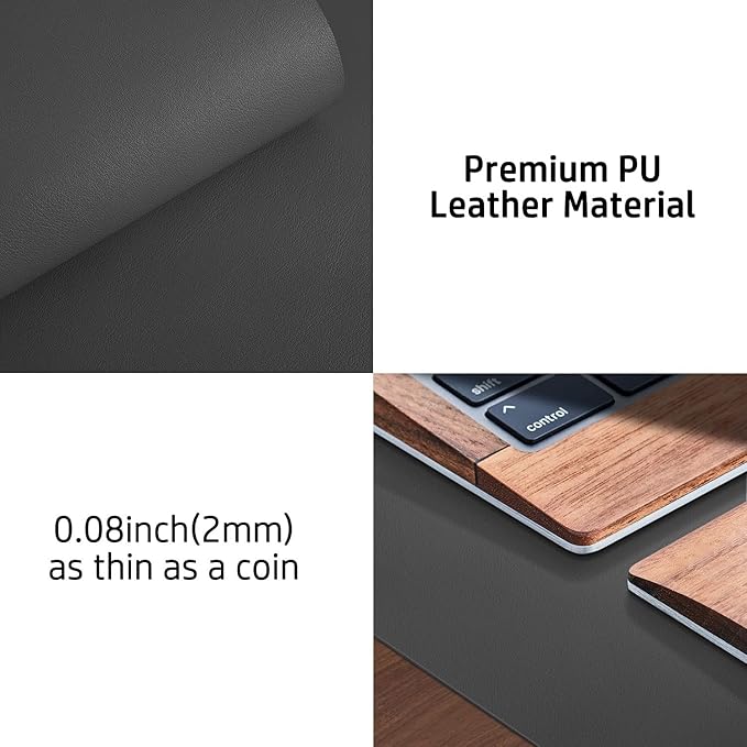 Aothia Leather Desk Pad Protector, Mouse Pad, Office Desk Mat, Non-Slip PU - Image 7