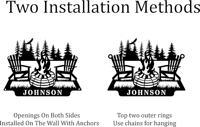 Personalized Campfire Name Metal Signs, Camper Decor, Custom Family Name Sign - Image 2