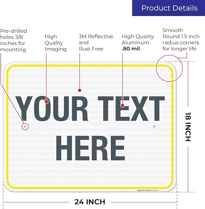 Personalized Custom Customize for Office, Delivery Yellow Sign, 18x24 Inches - Image 3