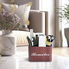 Hennaja Square Leather Art Supply Organizer, Remote Control Holder - Image 8