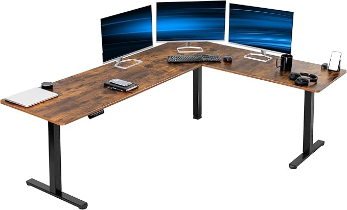 VIVO Electric Corner 84 x 63 inch L-Shaped Standing Desk, Memory Height by VIVO