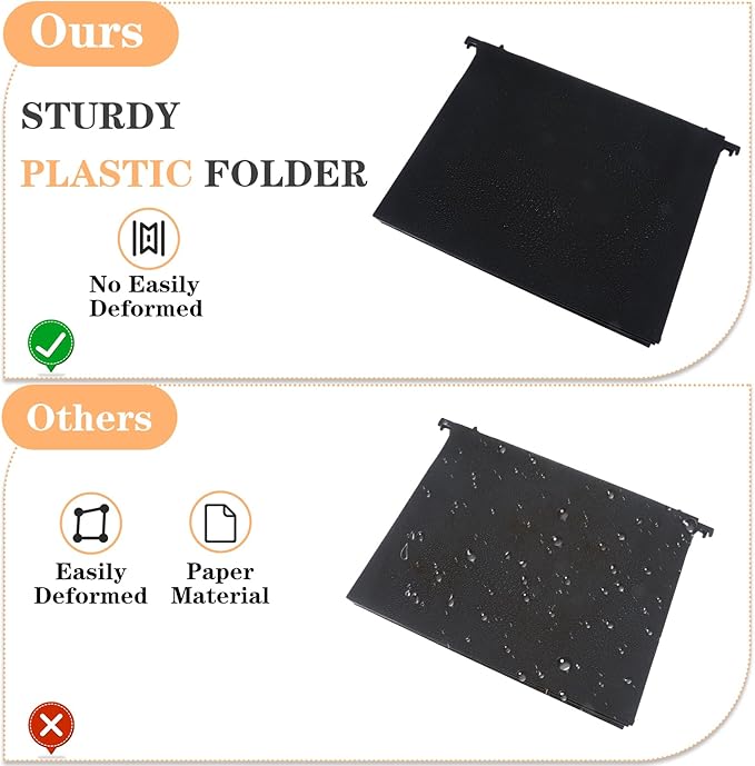 6 Pack Plastic High Capacity Hanging File Folders, Heavy Duty - Image 4