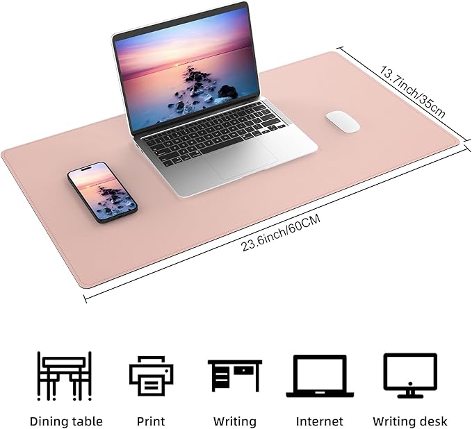AFIING Dual-Sided Desk Pad, Natural Cork & PU Leather Large Mouse mats - Image 2