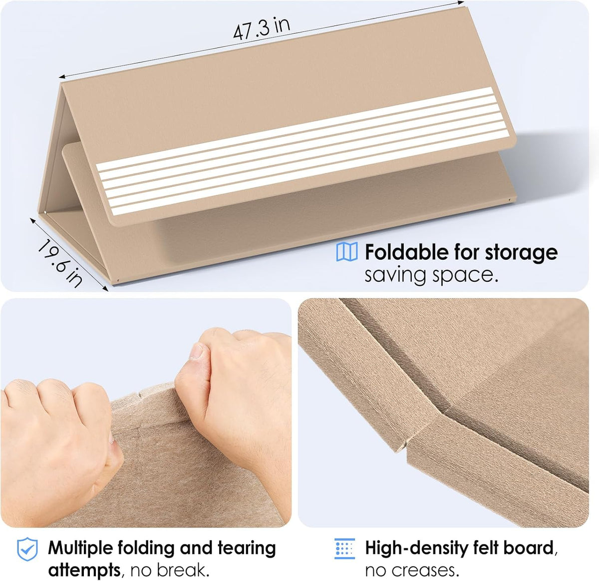 MaxGear Large Bulletin Board 72" x 48", Foldable Felt Board Beige B...