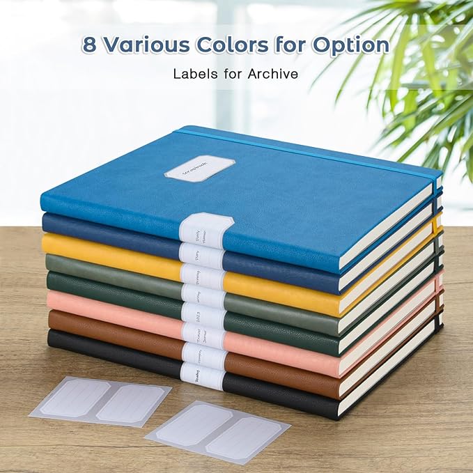 Lined Journal Notebook, 8.5" x 11" Hardcover Leather Notebook - Image 6