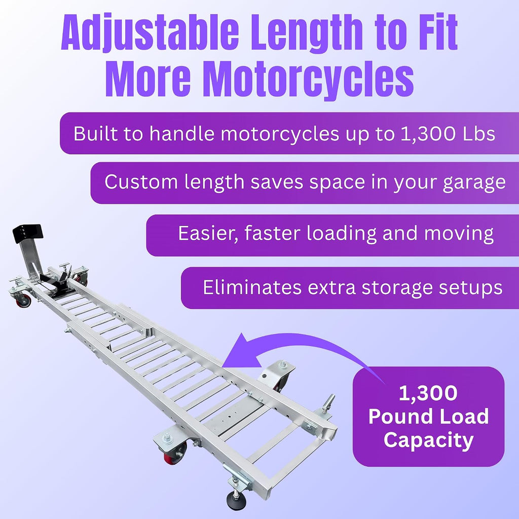 the usa trailer store talon motorcycle garage dolly, side view