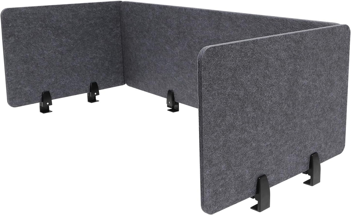 ReFocus Raw Clamp-On Acoustic Desk Divider Mounted Privacy Panel Set – Reduce