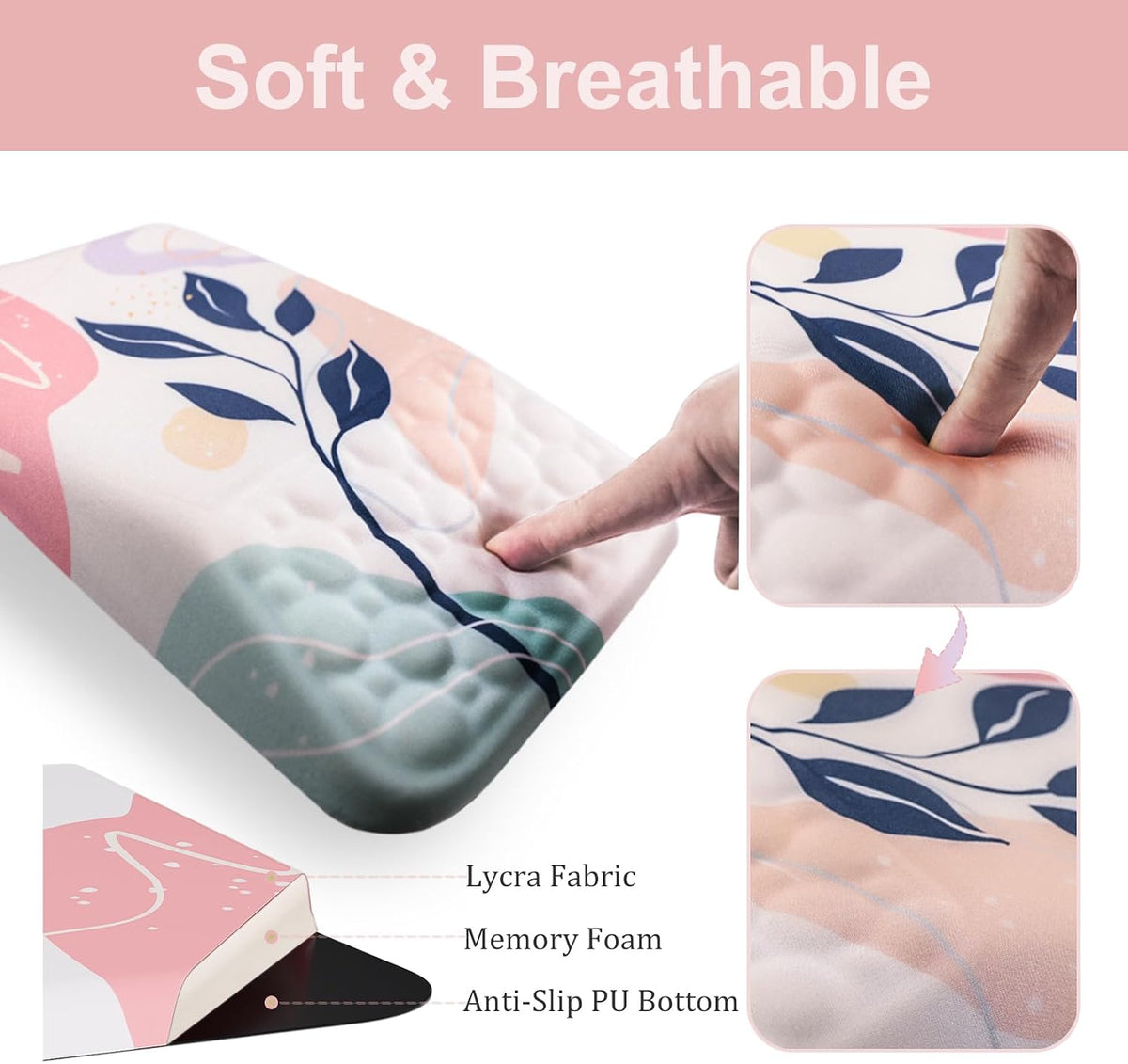 Ospelelf Mouse Pad with Wrist Rest and Keyboard Wrist Rest, Ergonomic Wrist R...