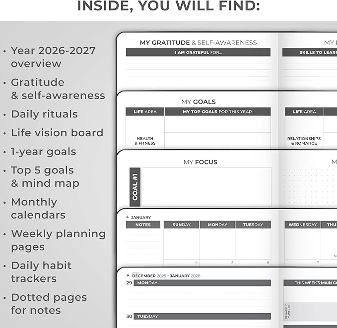 Clever Fox Dated Planner 2026-2027 – Weekly Life Planner Notebook - Image 5
