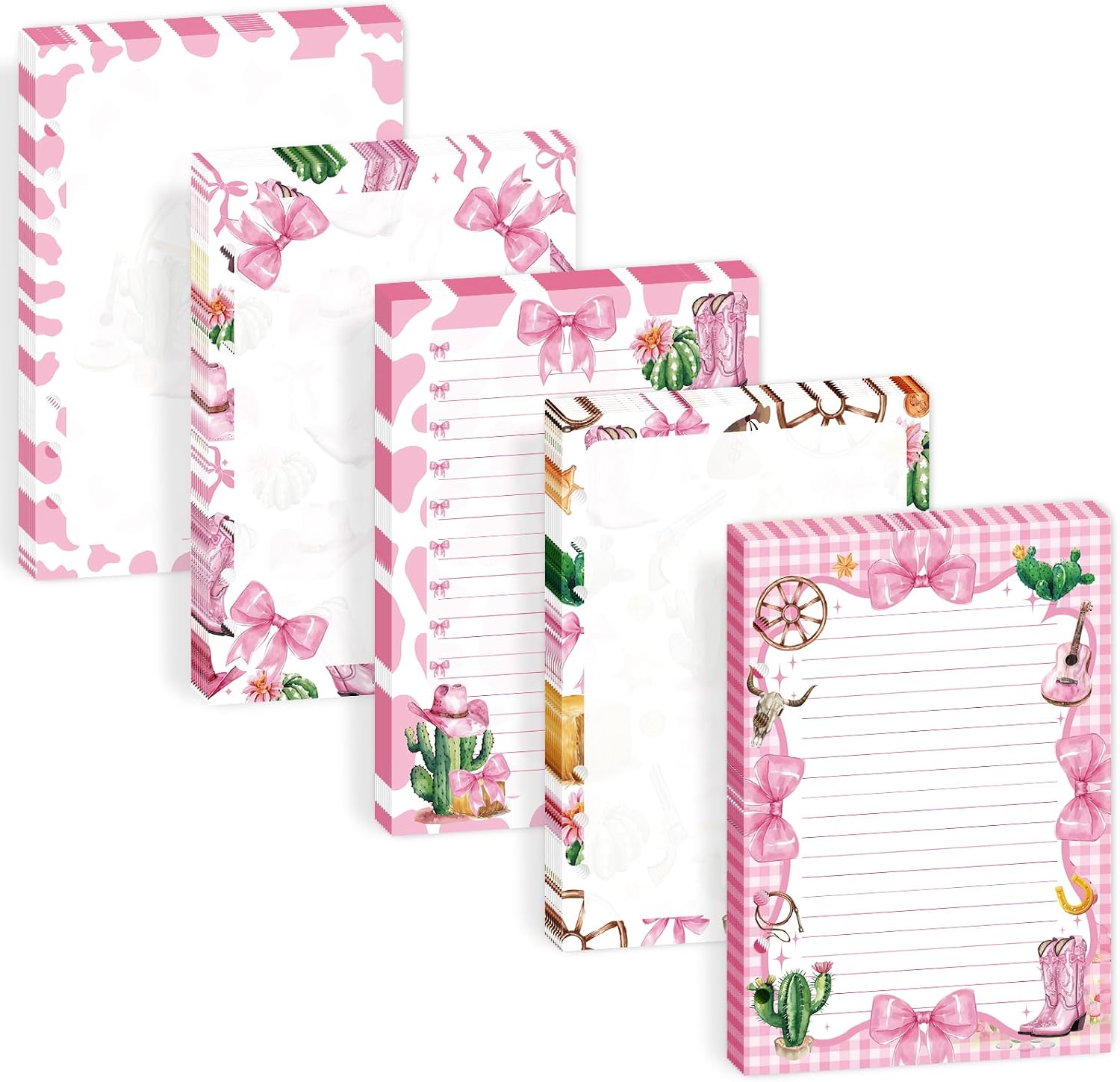 100 Sheets Cowgirl A5 Planner Inserts - 120GSM Thick Pink Bow Refill Paper for A5 6-Ring Binder, Western Cowgirl Boots 6 Hole Loose Leaf Sheets for Journal Diary Notebook Budget Creative Planning