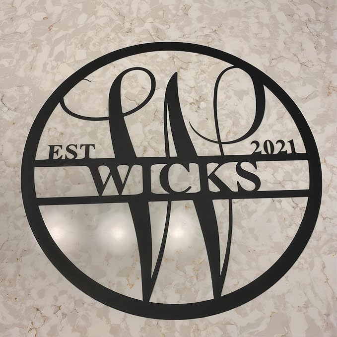 Personalized Metal Name Signs, Split Letter Monogram Wall Decor, Custom Last - Image 7