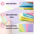 Koogel 200PCS Index Cards 3 x 5, Colored Index Cards Lined Ruled on both Sides - Image 4