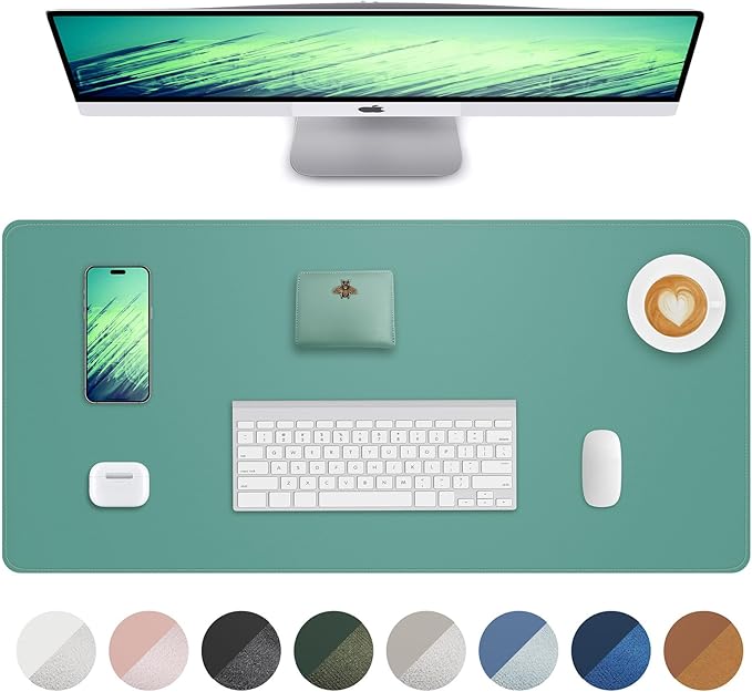 Leather Desk Pad Protector, Mouse Pad, Office Mat, Non-Slip PU Leather Blotter by AFIING