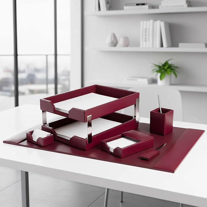 DACASSO Bonded Leather Desk Set - Image 5